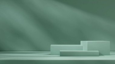 En küçük sahne dikdörtgen podyum 3d görüntü oluşturma planı koyu arkaplan
