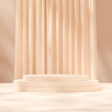 3d biçimlendirme şablonu yığın podyumu perde arkaplanı ile kare düzeninde