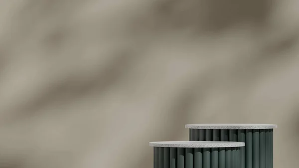 Modelo Renderização Mockup Pódio Textura Granito Quadrado Com Fundo Cor — Fotografia de Stock