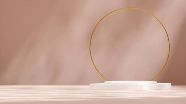 Güzel 3D görüntüleme modelleme şablonu altın yüzüklü en küçük podyum ürünü