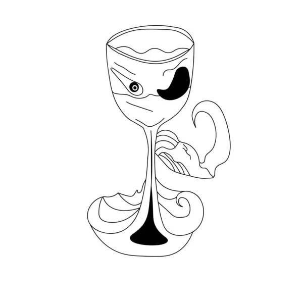 Pirate Goblet Illustrated White Background — Foto Stock