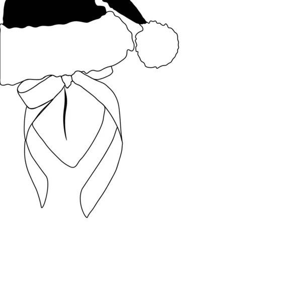 Cappello Babbo Natale Con Palla Natale Forma Cuore — Vettoriale Stock