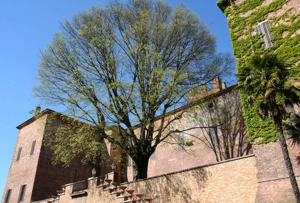 Pomaro Monferrato Uma Pequena Aldeia Medieval Que Fica Outeiro Perto — Fotografia de Stock