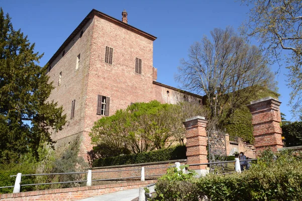 Pomaro Monferrato Uma Pequena Aldeia Medieval Que Fica Outeiro Perto — Fotografia de Stock