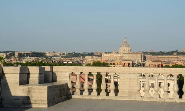 Terrassen Barockstil Pincio Välkänd Utsiktspunkt Villa Borghese Med Sina Spektakulära — Stockfoto