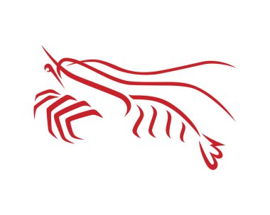 Siluet Biçimli Basit Kırmızı Istakoz