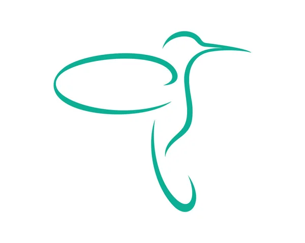 Simple Flying Hummingbird Colibri Silhouette Style — стоковый вектор