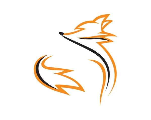 简朴的站立狐狸与轮廓风格 — 图库矢量图片