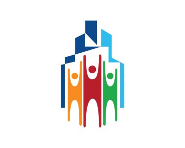 Mutlu Hareketler ve Binalar Sembolü ile Basit ve Yaratıcı İnsanlar