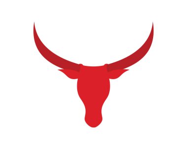 Kırmızı Renkli Basit Boğa Başı Sembolü