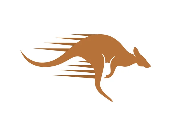 Fast Kangaroo Kangaroo Jumping Szybko Wizualizowane Stylu Sylwetki — Wektor stockowy