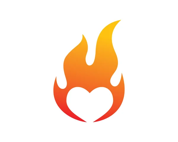シンプルかつ創造的な燃焼愛のシンボル — ストックベクタ