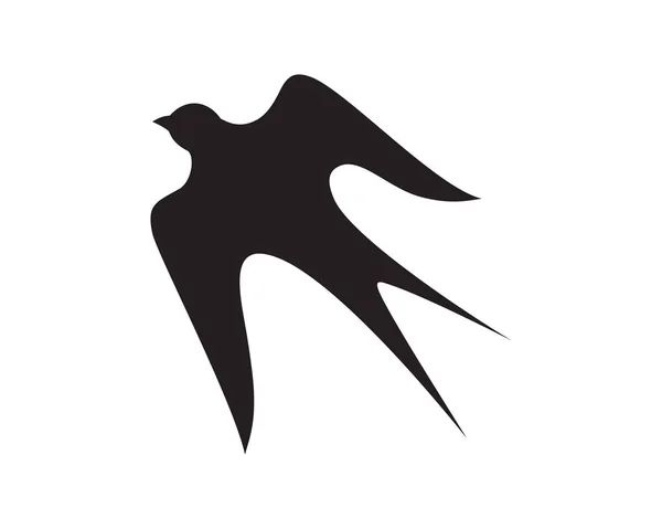 Avaler Volant Simple Oiseau Visualisé Avec Style Silhouette — Image vectorielle