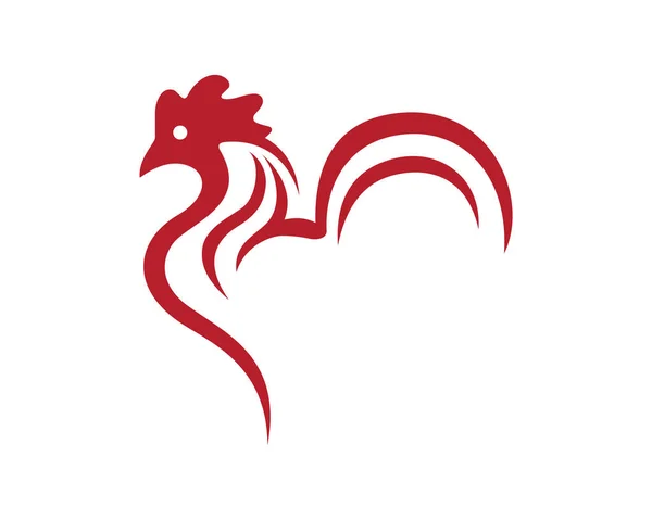 简朴的公鸡形象与轮廓风格 — 图库矢量图片