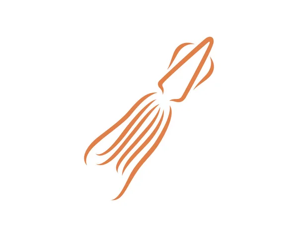 Silueta Calamar Con Suave Movimiento Natación Visualizada Con Estilo Simple — Vector de stock