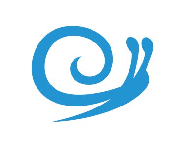 Simple Snail Illustration visualized with Blue Color and Simple Silhouette Style