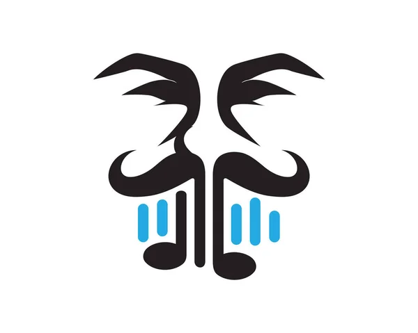 Musical Notation Combined Moustache Man Illustration — Stockvektor