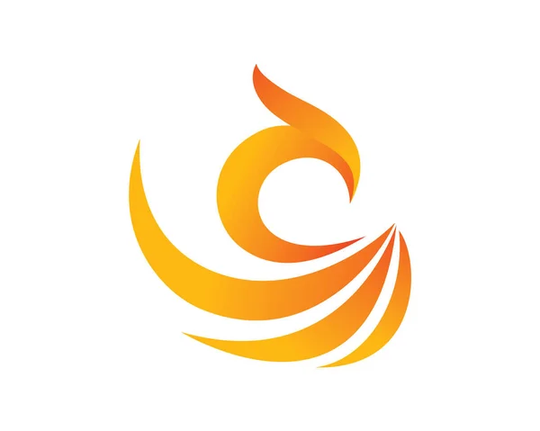 Simple Creative Phoenix Illustration Flapping Wing Gesture — Image vectorielle
