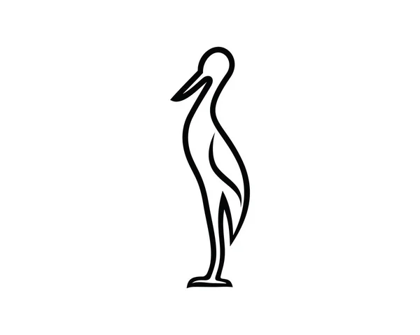 Simple Stork Standing Gesture Visualized Silhouette Style — ストックベクタ