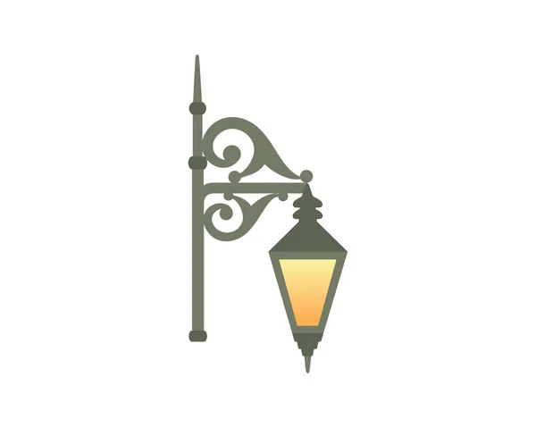 Upper Part Victorian Street Light Victorian Street Lamp Illustration — 스톡 벡터