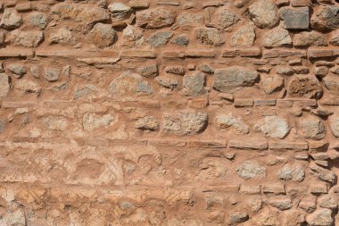 Yunanistan 'ın Delphi kentinde dokulu harabe duvarı