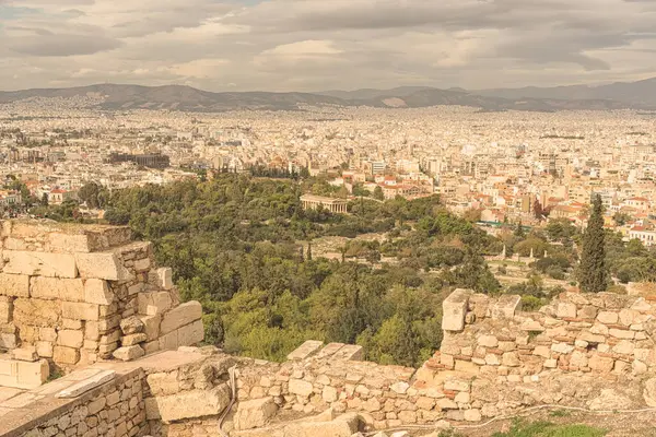 Vista Atenas Desde Acrópolis Grecia — Foto de Stock
