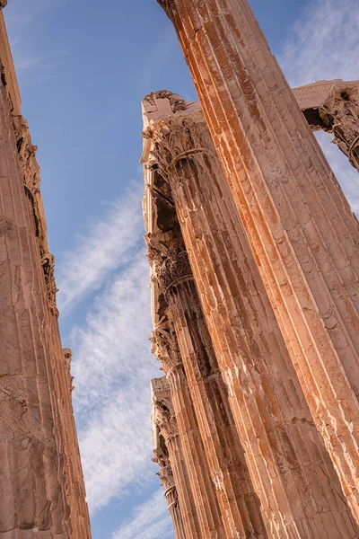 Guardando Colonne Del Tempio Zeus Atene Grecia — Foto Stock