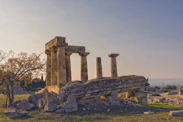 Templo Apolo Corinto Grecia — Foto de Stock