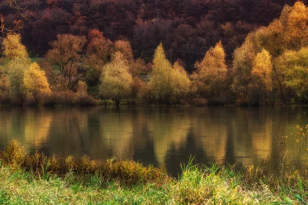 Rzeka Moselle Jesienny Krajobraz Niemcy — Zdjęcie stockowe