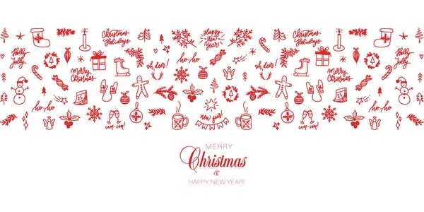 Karácsonyi design elem doodle stílus nagy csoportja — Stock Vector