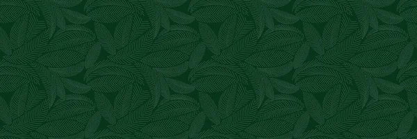 열 대의 푸른 잎 벽지, 호화 로운 자연 그대로 의 잎 — 스톡 벡터