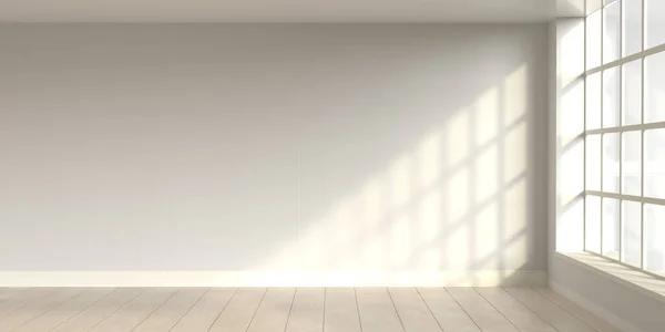 Μοντέρνο κλασικό λευκό άδειο εσωτερικό με ξύλινο πάτωμα. 3d απόδοση — Φωτογραφία Αρχείου
