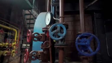 arka plan vintage steampunk buhar borularına ve basınç göstergesi