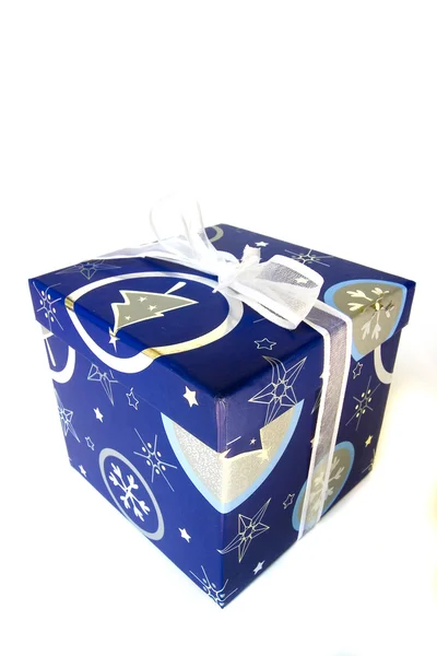 Blue giftbox. — Stock Photo, Image