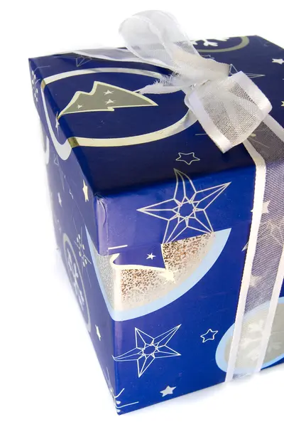 Caja de regalo azul . — Foto de Stock