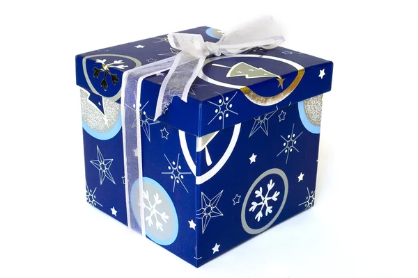 Caja de regalo azul. — Foto de Stock