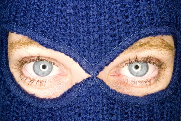 A stock photograph of an attractive woman wearing a balaclava. — Stock Photo, Image