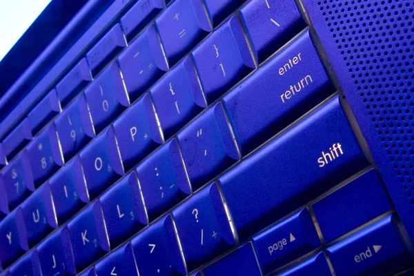 Blaue Computertastatur — Stockfoto