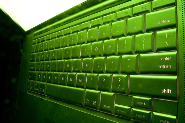 Groene computertoetsenbord — Stockfoto