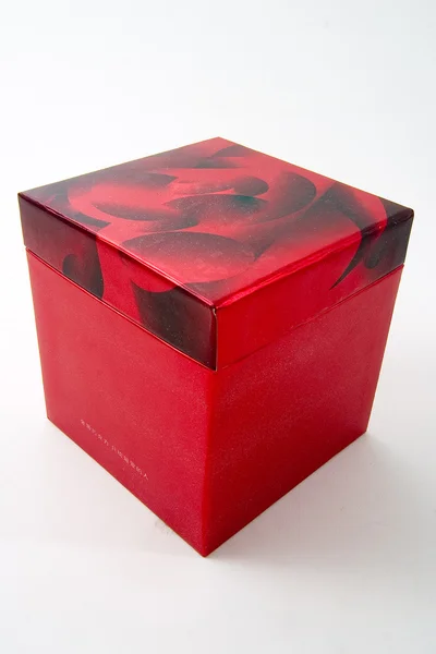 Červená dárková krabička — Stock fotografie