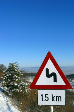 Karlı ormanda yol
