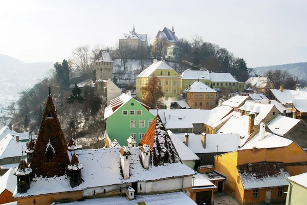 Letecký pohled na singisoara — Stock fotografie