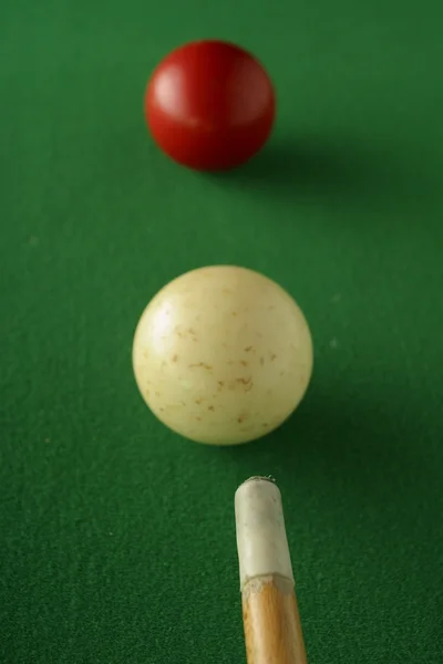 Billiards straight single shot — Stock Photo, Image