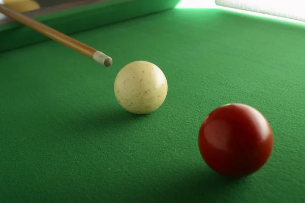 Billiards straight single shot — Stock Photo, Image