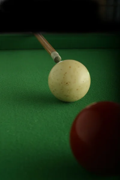 Billiards straight single shot — Stock Photo, Image