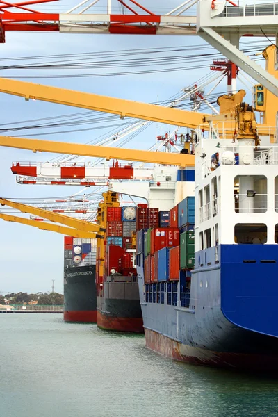 Cargo ships at harbor — Stock Photo, Image