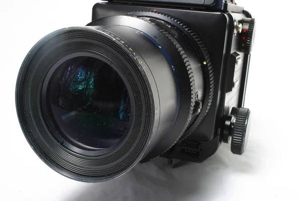 Grote lens op camera — Stockfoto