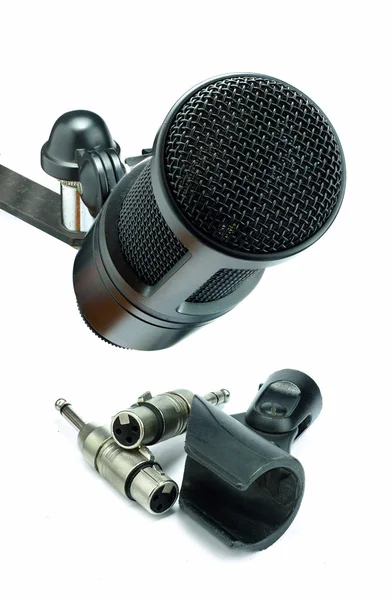 Kondensator mikrofon och XLR-kontakt — Stockfoto