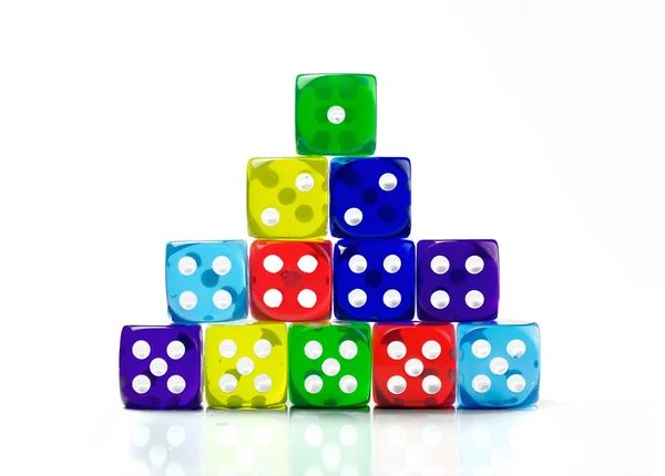 Stack of color dice — Stock Photo, Image