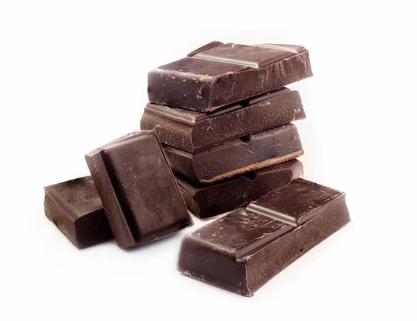 Trozos de chocolate Imágenes de stock libres de derechos